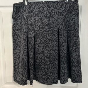 LOFT Black and Gray Patterned Skirt NWT